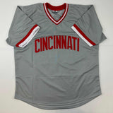 Autographed/Signed Tony Perez Cincinnati Grey Baseball Jersey Beckett BAS COA