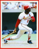 Lou Brock Signed St. Louis Cardinals 35x43 Framed Jersey (JSA) 6xAll Star O.F.