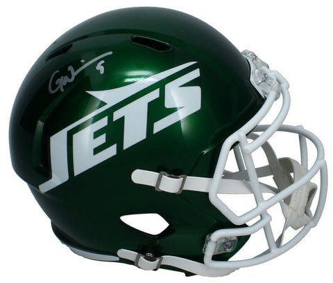 Garrett Wilson Autographed New York Jets 2024 Full Size Speed Helmet Fanatics