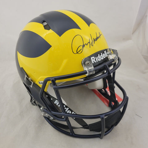 JIM HARBAUGH SIGNED MICHIGAN WOLVERINES SPEED AUTHENTIC HELMET BECKETT QR