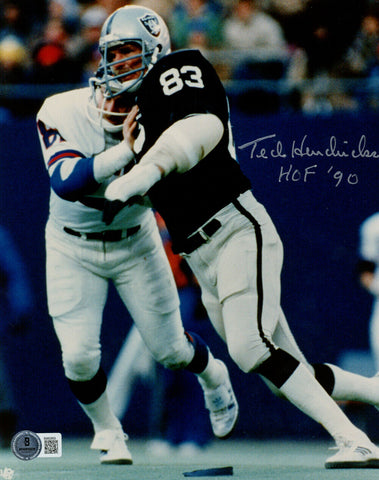 Ted Hendricks Autographed Oakland Raiders 8x10 Photo HOF BAS 45149