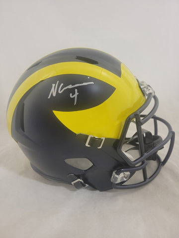 NICO COLLINS SIGNED MICHIGAN WOLVERINES F/S SPEED REPLICA HELMET BECKETT QR