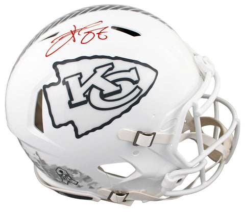 Chiefs Travis Kelce Signed STS III Full Size Speed Proline Helmet BAS Witnessed