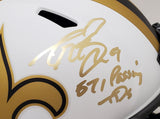 DREW BREES AUTO SAINTS LUNAR ECLIPSE FULL SIZE HELMET "571 TD'S" BECKETT 193497