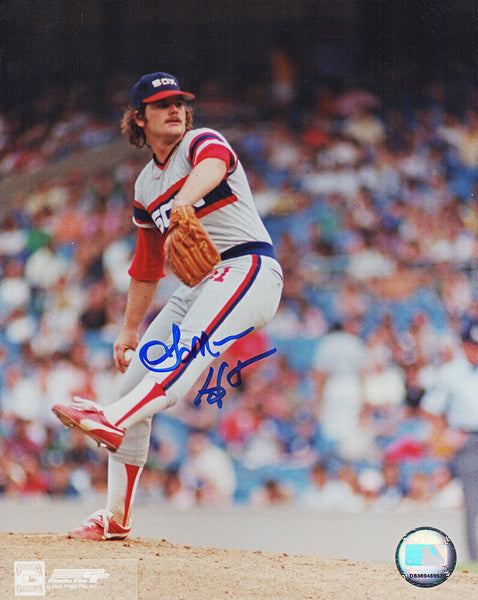 Lamarr Hoyt Signed Chicago White Sox Pitching Wind Up Action 8x10 Photo (SS COA)