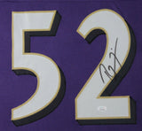 RAY LEWIS (Ravens purple TOWER) Signed Autographed Framed Jersey JSA