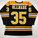 Facsimile Autographed Linus Ullmark Boston Black Reprint Auto Jersey Men's XL