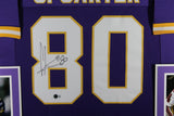 CRIS CARTER (Vikings purple SKYLINE) Signed Autographed Framed Jersey Beckett