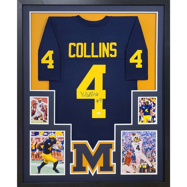 Nico Collins Autographed Signed Framed Michigan Texans Jersey JSA