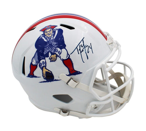 Ty Law Signed New England Patriots Speed Full Size Throwback 1982-1989 Helmet