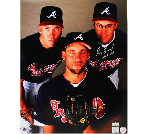 Greg Maddux Signed Atlanta Braves Unframed 16x20 Photo - Maddux, Smoltz & Glavin