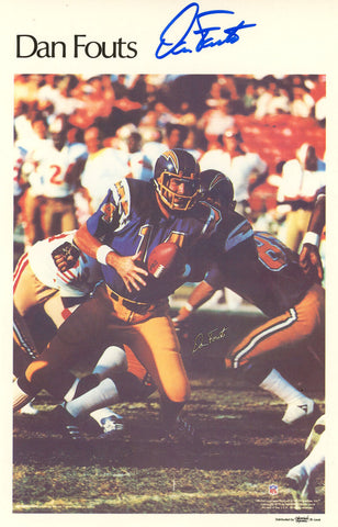 Dan Fouts Autographed San Diego Chargers Mini Poster 26/50 BAS 46103