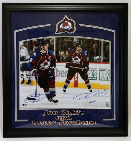 Joe Sakic and Peter Forsberg Signed Photo w/ HOF Inscriptions - JSA Hologram