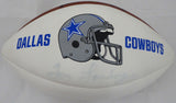 Tom Landry Autographed White Panel Football Cowboys (Light) Beckett F87696