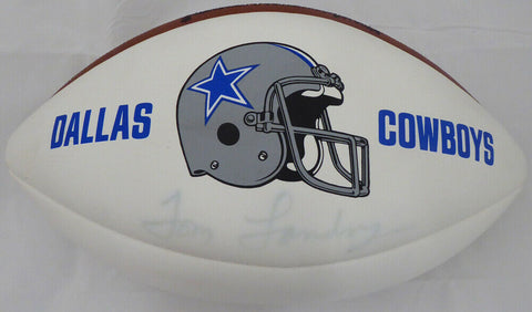 Tom Landry Autographed White Panel Football Cowboys (Light) Beckett F87696