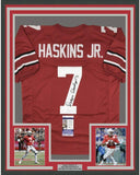 Framed Autographed/Signed Dwayne Haskins Jr. 35x39 Ohio State Red Jersey JSA COA