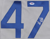 Luis Cruz Signed Dodgers Jersey (PSA COA) Los Angeles Utility Infielder