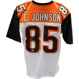 Chad Johnson Autographed/Signed Pro Style White Jersey Beckett 44099