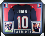 MAC JONES (Patriots blue SKYLINE) Signed Autographed Framed Jersey Beckett