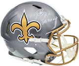 DREW BREES AUTOGRAPHED SAINTS FLASH FULL SIZE AUTH HELMET SB MVP BECKETT 197103