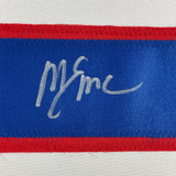 Framed Autographed/Signed Mike Eruzione 35x39 White 1980 Miracle Jersey JSA COA