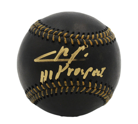 Cristian Pache Signed Atlanta Braves Rawlings OML Black MLB Baseball w- #1 Prosp