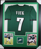 MICHAEL VICK (Eagles green TOWER) Signed Autographed Framed Jersey JSA