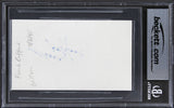Giants Frank Gifford Authentic Signed 3x5 Index Card Autographed BAS Slabbed
