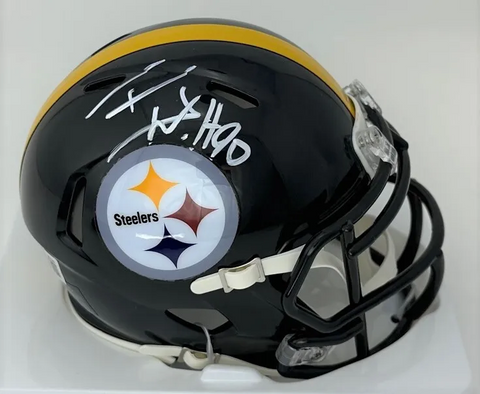 TJ Watt Autographed Pittsburgh Steelers Speed Mini Helmet Beckett 35399