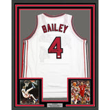 Framed Autographed/Signed Ace Bailey 35x39 Rutgers White College Jersey JSA COA