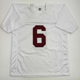 Autographed/Signed Devonta Smith Alabama White College Football Jersey JSA COA