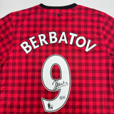 Autographed/Signed Dimitar Berbatov Manchester United Red Soccer Jersey BAS COA