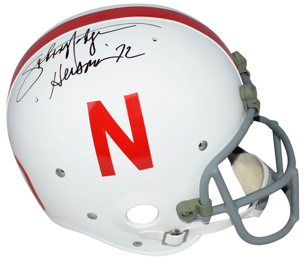 JOHNNY RODGERS SIGNED NEBRASKA CORNHUSKERS FULL SIZE THROWBACK RK HELMET COA