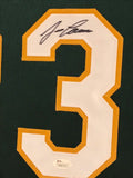 FRAMED JOSE CANSECO AUTOGRAPHED SIGNED OAKLAND A'S JERSEY JSA COA