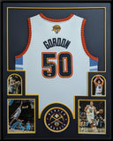 FRAMED DENVER NUGGETS AARON GORDON AUTOGRAPHED SIGNED JERSEY BECKETT HOLO