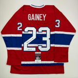 Autographed/Signed Bob Gainey HOF 1992 Montreal Red Hockey Jersey JSA COA