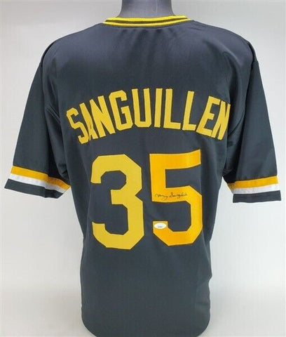 Manny Sanguillen Signed Pirates Jersey (JSA COA) 2xWorld Series Champ / Catcher