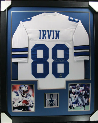 MICHAEL IRVIN (Cowboys white TOWER) Signed Autographed Framed Jersey Beckett