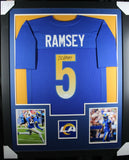 JALEN RAMSEY (Rams blue TOWER) Signed Autographed Framed Jersey JSA