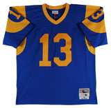 Rams Kurt Warner "2x Inscribed" Signed Blue Mitchell & Ness Jersey BAS Witnessed