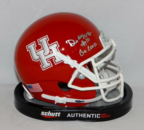 Demarcus Ayers Autographed UH Cougars Schutt Mini Helmet W/ Go Coogs- JSA W Auth