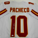 Autographed/Signed Isiah Pacheco Kansas City White Football Jersey JSA COA