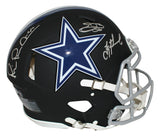 Cowboys Triplets Signed Authentic Flat Black Helmet Aikman Smith Irvin BAS 28400