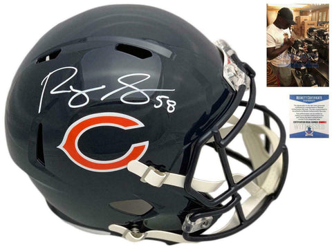 Bears Roquan Smith Autographed Signed Speed Rep Helmet - Beckett Authentic