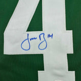 Framed Autographed/Signed Jamie Benn 35x39 Dallas Green Retro Jersey JSA COA