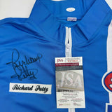 Autographed/Signed Richard Petty NASCAR Auto Blue Racing Jacket JSA COA