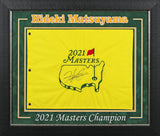 Hideki Matsuyama Authentic Signed & Framed 2021 Masters Pin Flag BAS #AD64159