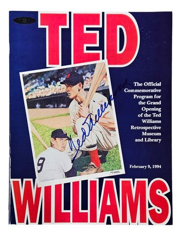 Ted Williams Signed 1994 Ted Williams Museum Program Williams Hologram