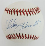 Mike Schmidt Signed Rawlings Baseball w/ Phillies 100 Year Stamp (JSA COA) 3 B.