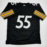 Autographed/Signed Joey Porter Sr. Pittsburgh Black Football Jersey JSA COA